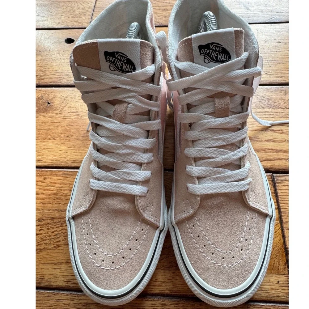 Vans Sk8-Hi Sneakers Womens 8 Peach Pink High Top Suede Canvas Classic Shoes